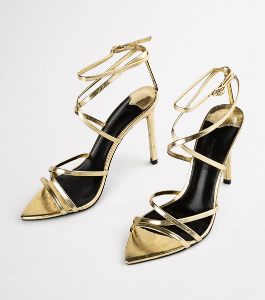 Tacones con tiras Tony Bianco Marcy Gold Foil 10.5cm Doradas | YARGT76728