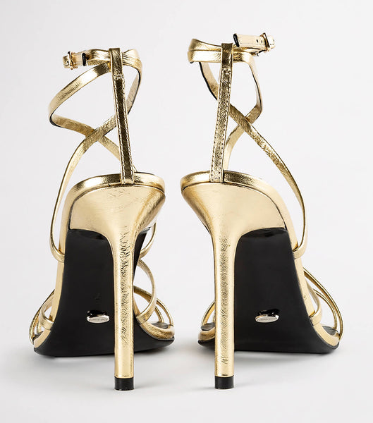 Tacones con tiras Tony Bianco Marcy Gold Foil 10.5cm Doradas | YARGT76728