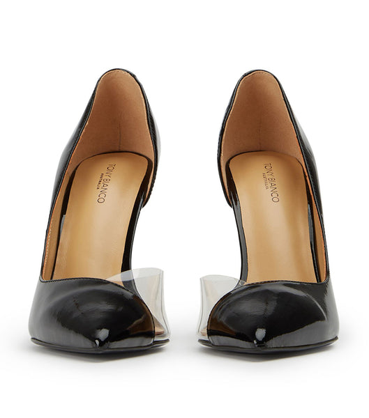 Tacones de aguja Tony Bianco Adore Black Charol/Clear Vinylite 10.5cm Negras | MARFT94204