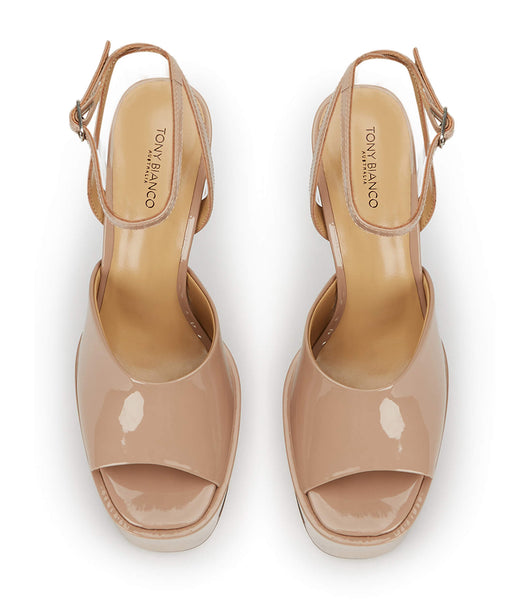 Tacones de aguja Tony Bianco Journey Coco Charol 15cm Beige | EARHC38926