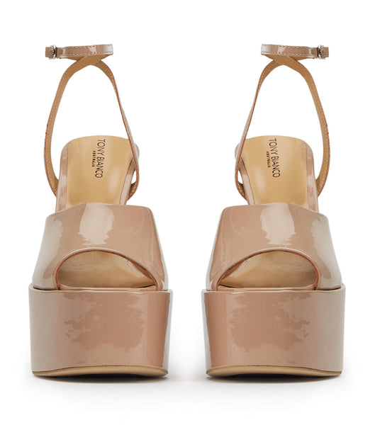 Tacones de aguja Tony Bianco Journey Coco Charol 15cm Beige | EARHC38926