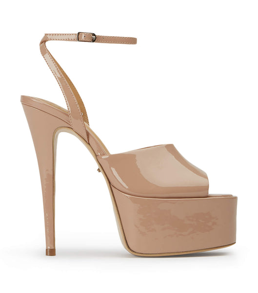 Tacones de aguja Tony Bianco Journey Coco Charol 15cm Beige | EARHC38926