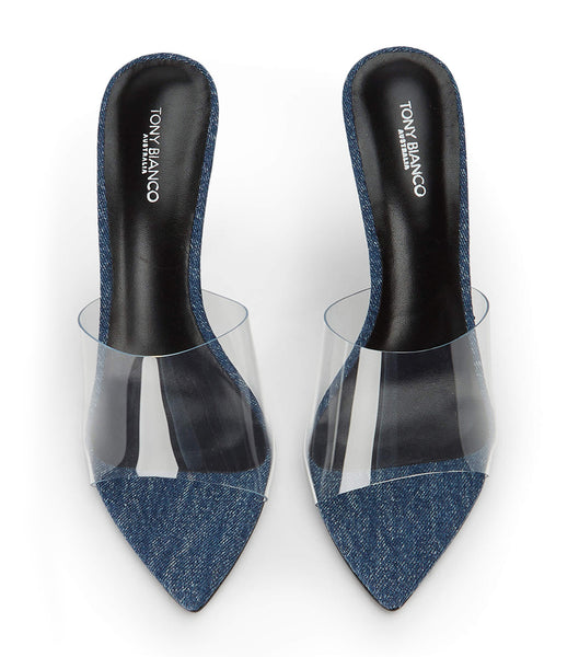 Tacones de aguja Tony Bianco Mylo Clear Vinylite/Blue Denim 10.5cm Azules | ARZDE53326