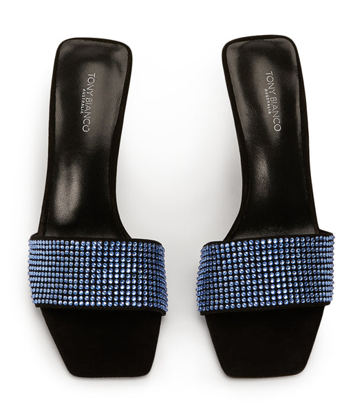 Tacones de aguja Tony Bianco Naomi Blue Crystal/Black Gamuza 10.5cm Azules Negras | ARIIZ49524