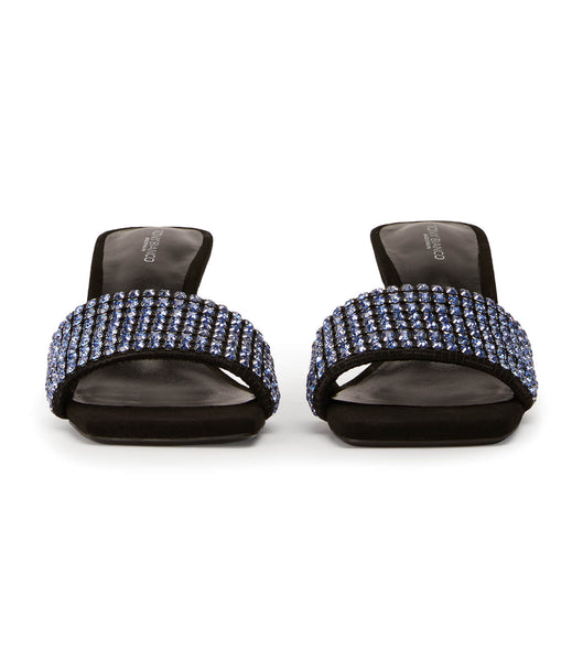 Tacones de evento Tony Bianco Amos Blue Crystal/Black Gamuza 6.5cm Azules Negras | ARNZX85391