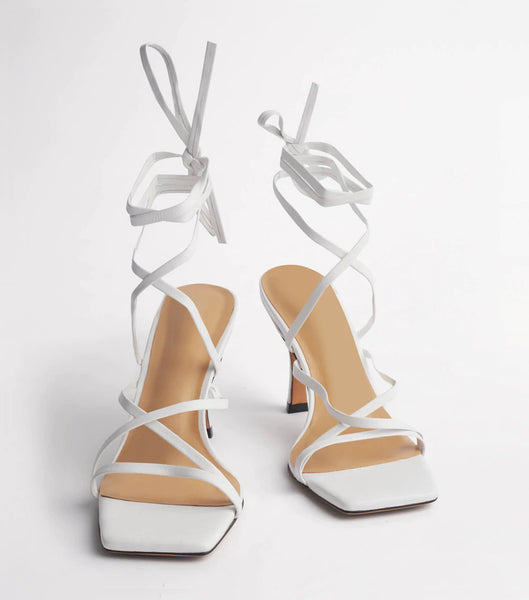 Tacones de evento Tony Bianco Caden White Sheep Nappa 8.5cm Blancas | ZARMJ81007