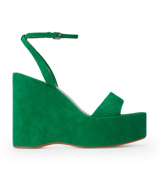 Zapatos Cuña Tony Bianco Vesna Jade Gamuza 13cm Verde | BARSD24760