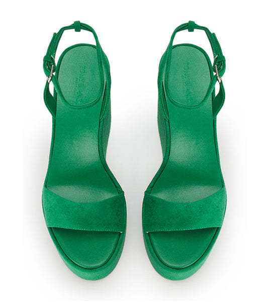 Zapatos Cuña Tony Bianco Vesna Jade Gamuza 13cm Verde | BARSD24760