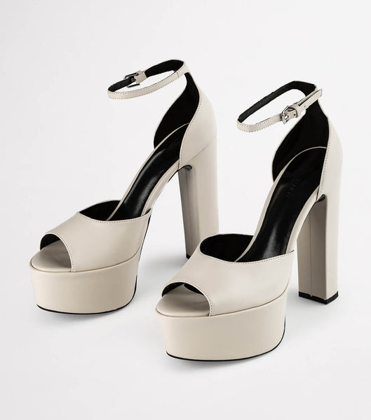 Zapatos Plataforma Tony Bianco Jayze Vanilla Nappa 14cm Blancas Negras | UARND70900