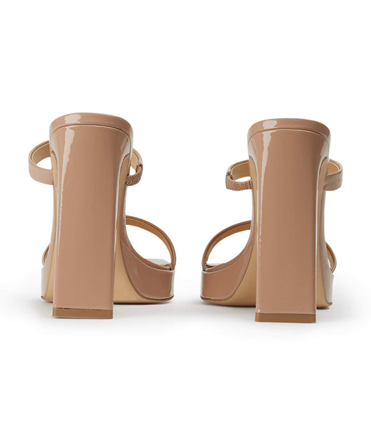 Zapatos Tacon Bloque Tony Bianco Diane Coco Charol 11.5cm Beige | SARVO13871