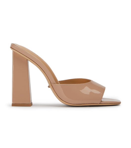 Zapatos Tacon Bloque Tony Bianco Naja Coco Charol 10.5cm Beige | GARUC43550