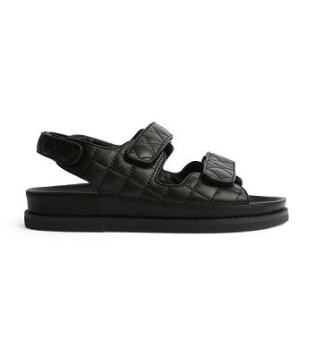 Sandalias Planas Tony Bianco Hiranni Black Sheep Nappa 3.5cm Negras | ARQCS58897