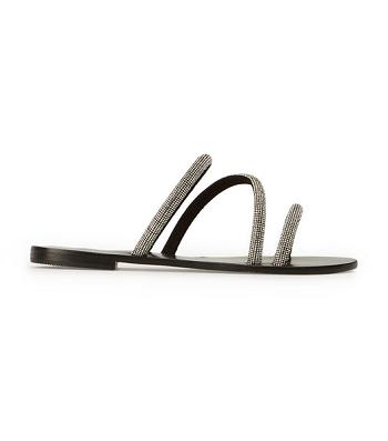 Sandalias Tony Bianco Fusion Crystal/Black Gamuza 1cm Negras | TARPQ26399