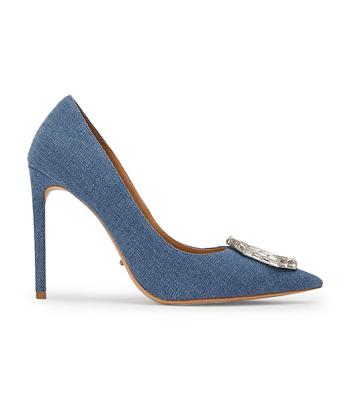 Tacones Brillantes Tony Bianco Alison Washed Denim 10.5cm Azules | XARGW85498