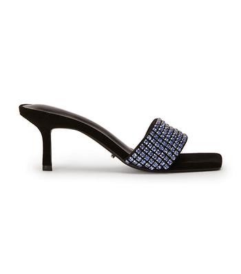 Tacones Brillantes Tony Bianco Amos Blue Crystal/Black Gamuza 6.5cm Azules Negras | AREAH54616