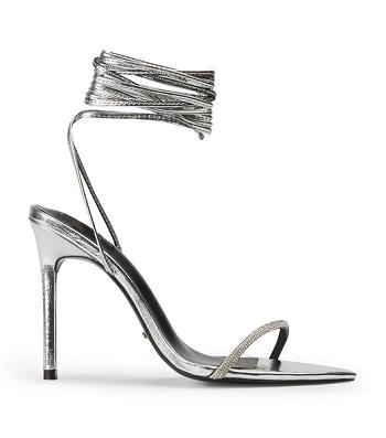 Tacones Brillantes Tony Bianco Makai Silver Foil 10.5cm Plateadas | YARGT25487