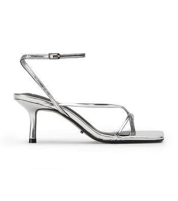 Tacones De Novia Tony Bianco Avi Silver Foil 6.5cm Plateadas | AARDF19280