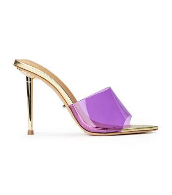 Tacones de aguja Tony Bianco Mylo Purple Vinylite/Gold 10.5cm Moradas Doradas | QARUV94143