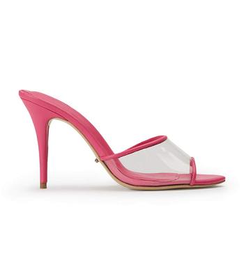 Tacones de aguja Tony Bianco Riana Clear Vinylite/Acid Pink 9.5cm Rosas | ARJKU85501