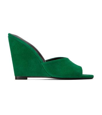 Zapatos Cuña Tony Bianco Galaxy Jade Gamuza 11cm Verde | GAREC68845